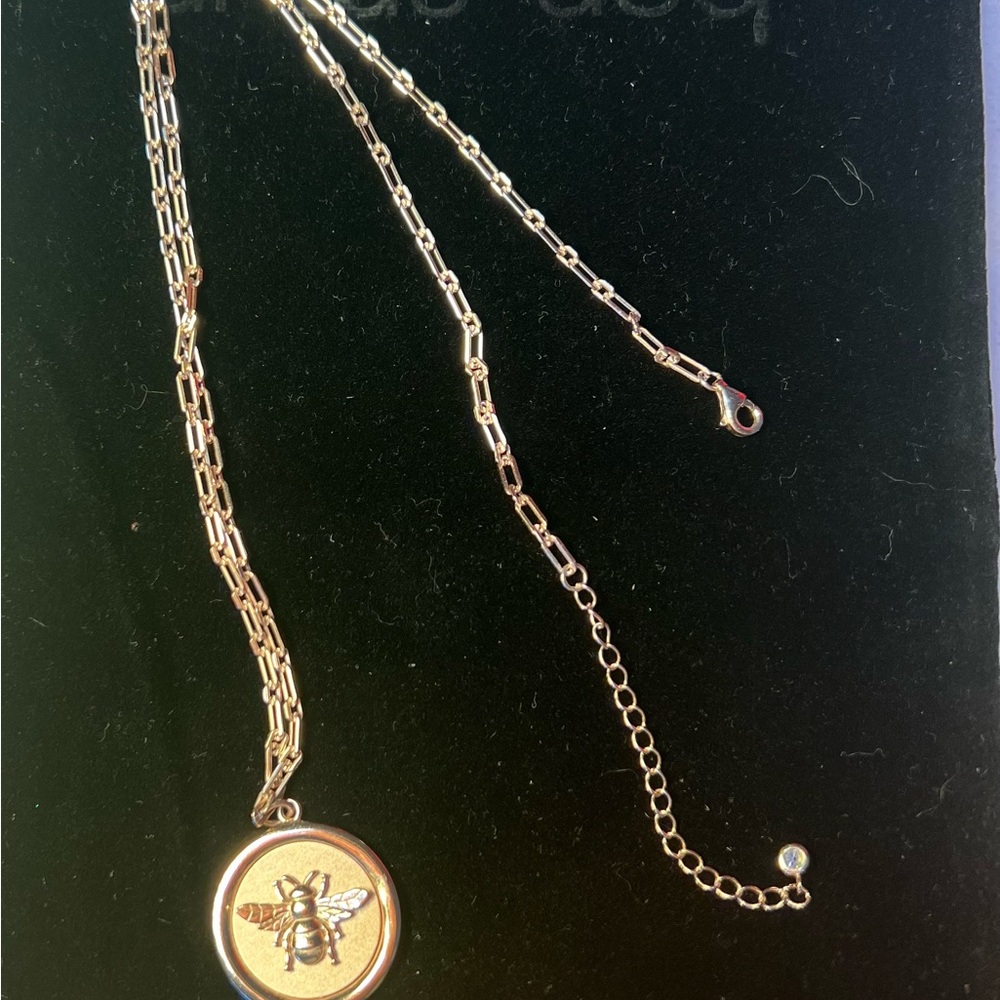 Gold Bee Pendant Necklace